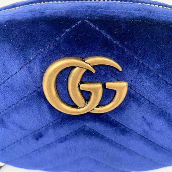 NWT Gucci GG Marmont Quilted Waist Bag Belt Bag Navy - Picture 12 of 16